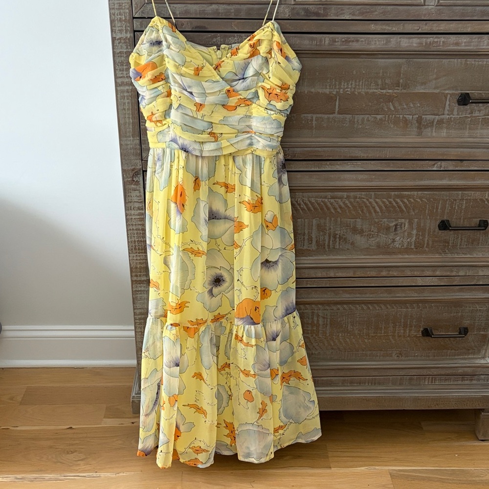 Floral Yellow dress size 2 ASOS